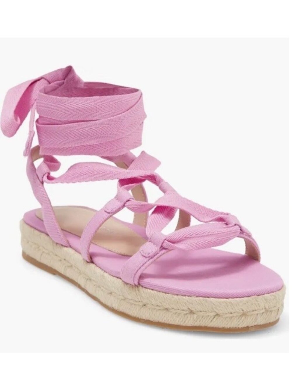 Stuart Weitzman Women's Lilac Purple Ankle Lace Up Espadrille Sandal Size 7